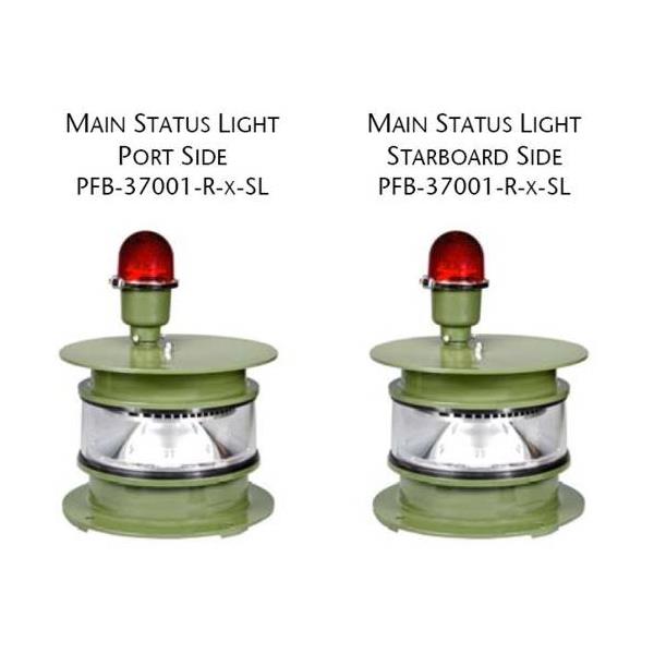 PSL-35001-R-1-2B-2R Point Lighting Corporation  Status Light System PSL-35001-R-1-2B-2R 120vAC CAP 437 Red, 2 Main+2 Rep. Lights